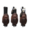Alta capacidade personalizada pode conter 13-14 clubes Men Genuine Leather Golf Bag